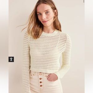 Boden Cropped Crochet Jumper, Size XL